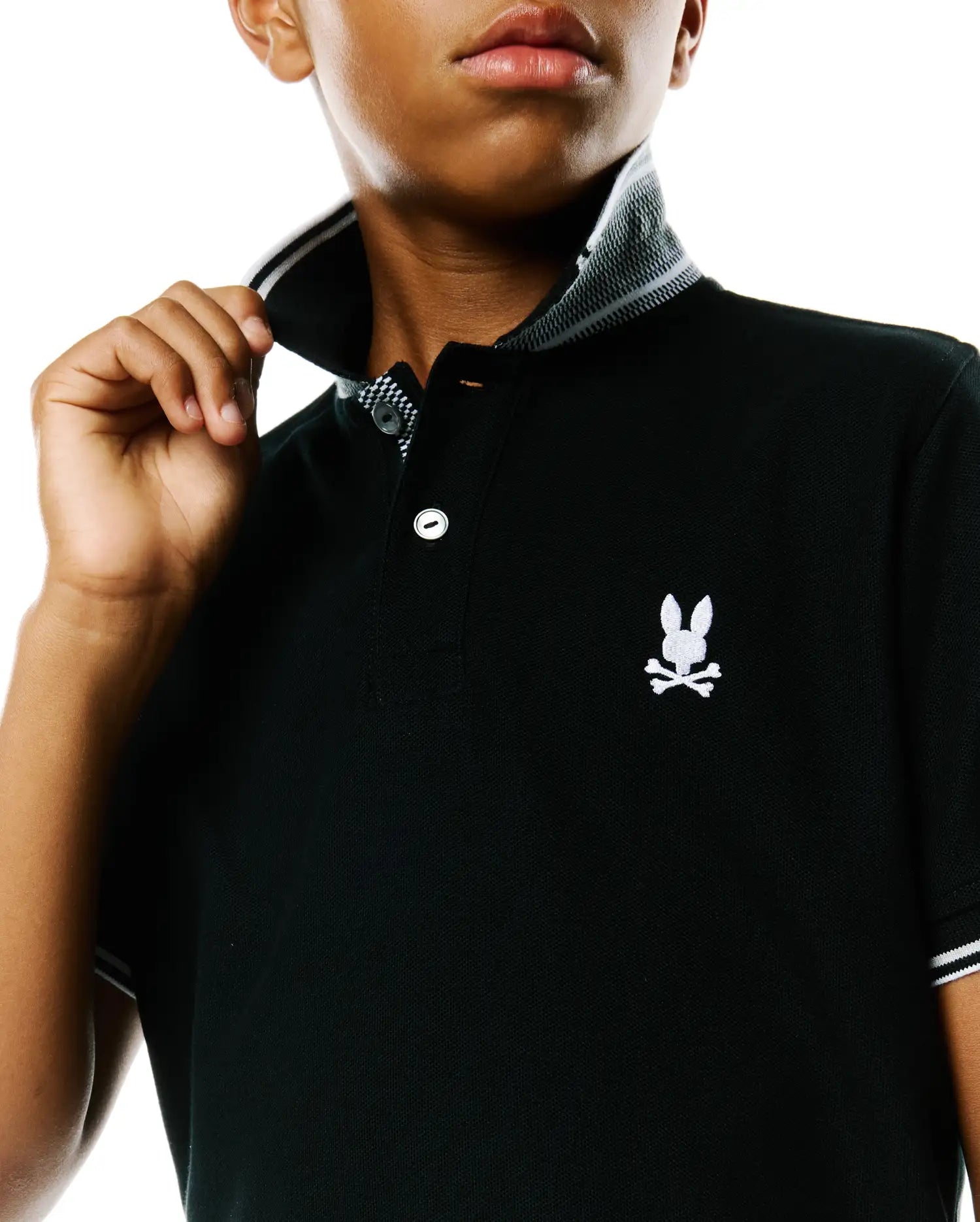 Psycho Bunny Kids Polo Shirts Stan Piqué Polo polo nera