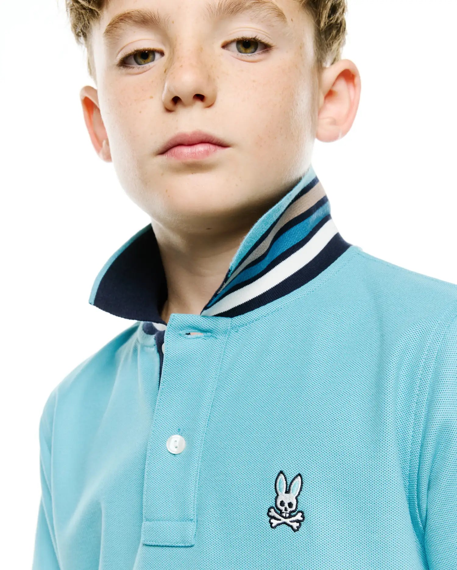 Psycho Bunny Kids Polo Shirts KIDS' KLAUS PIQUE POLO KT0100150 polo blu in Pima
