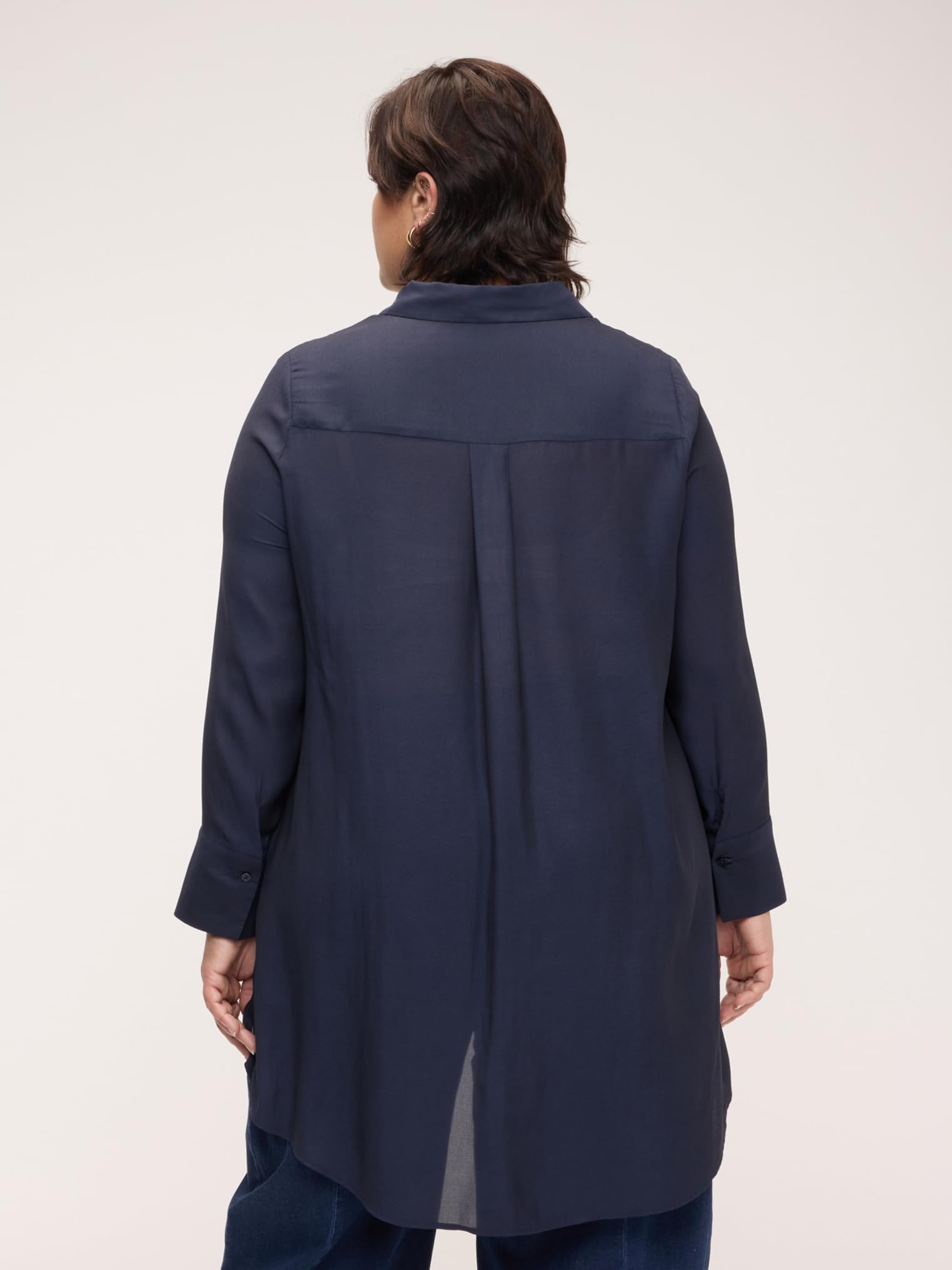 Fiorella Rubino Camicie e bluse Camicia in Georgette con Drappeggio a Doppio Strato camicia 46 Plus
