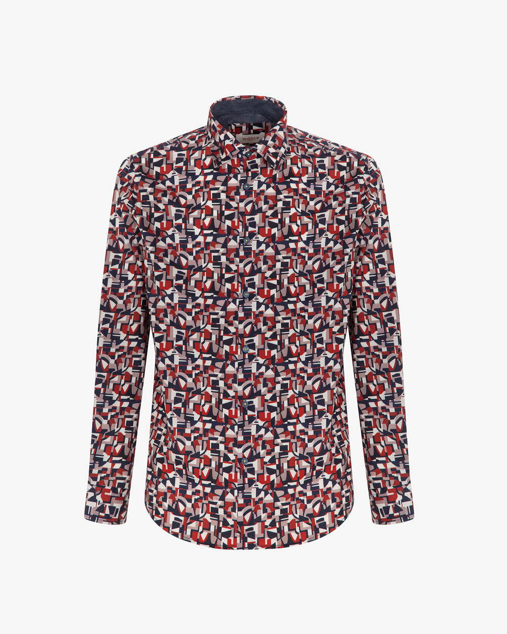 Markup Uomo Camicie Camicia stampa geometrica uomo manica lunga