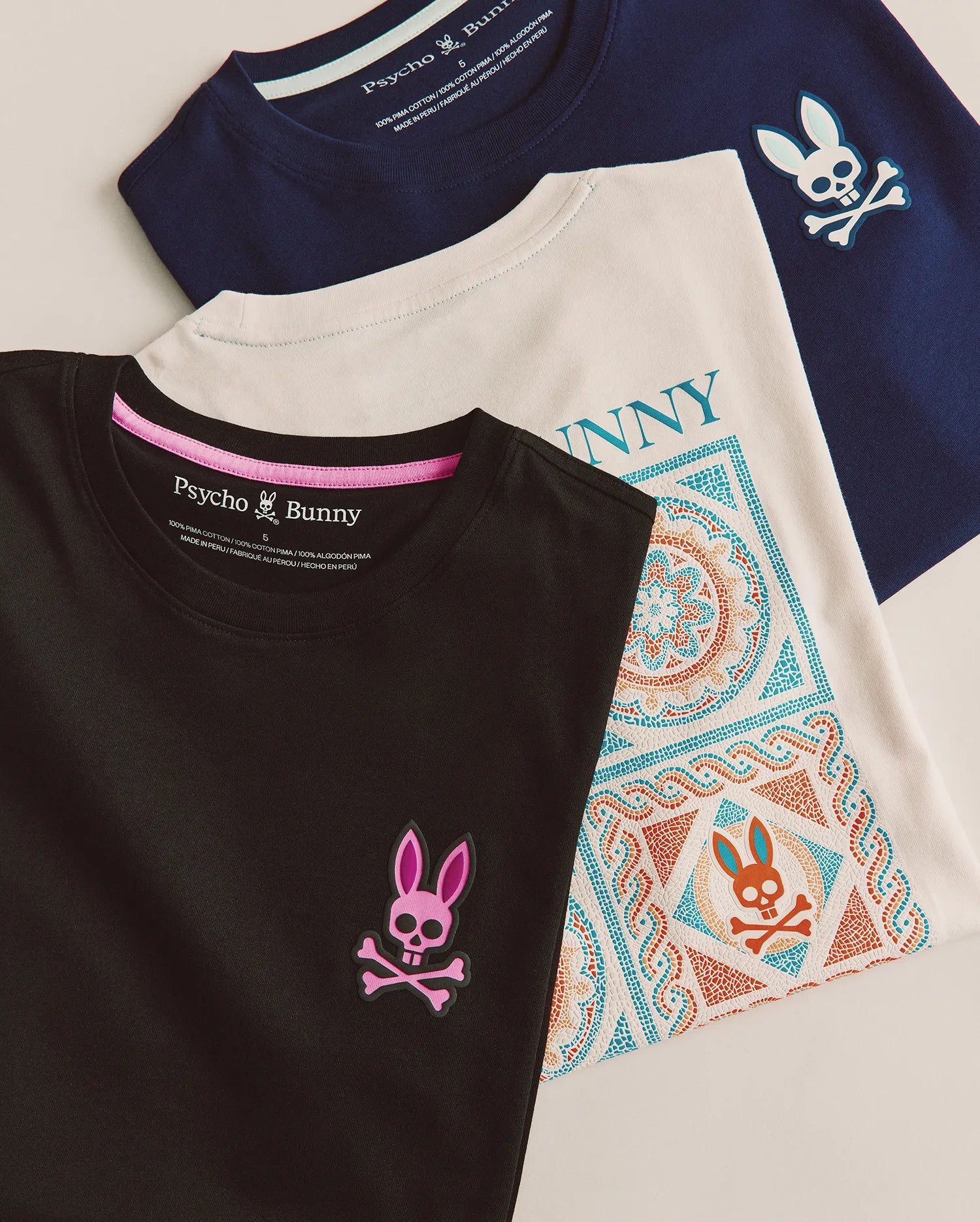 Psycho Bunny Men's Tees Frank Back Graphic Tee MT0200293 t-shirt 2/XXS nera