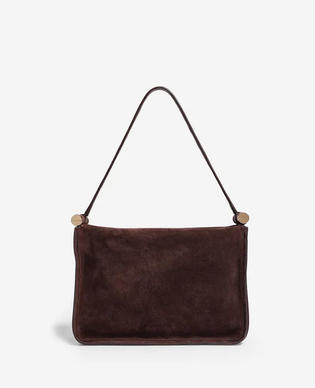 Kenneth Cole Reaction Highline Large Suede Top Handle Shoulder Bag borsa a spalla cioccolato