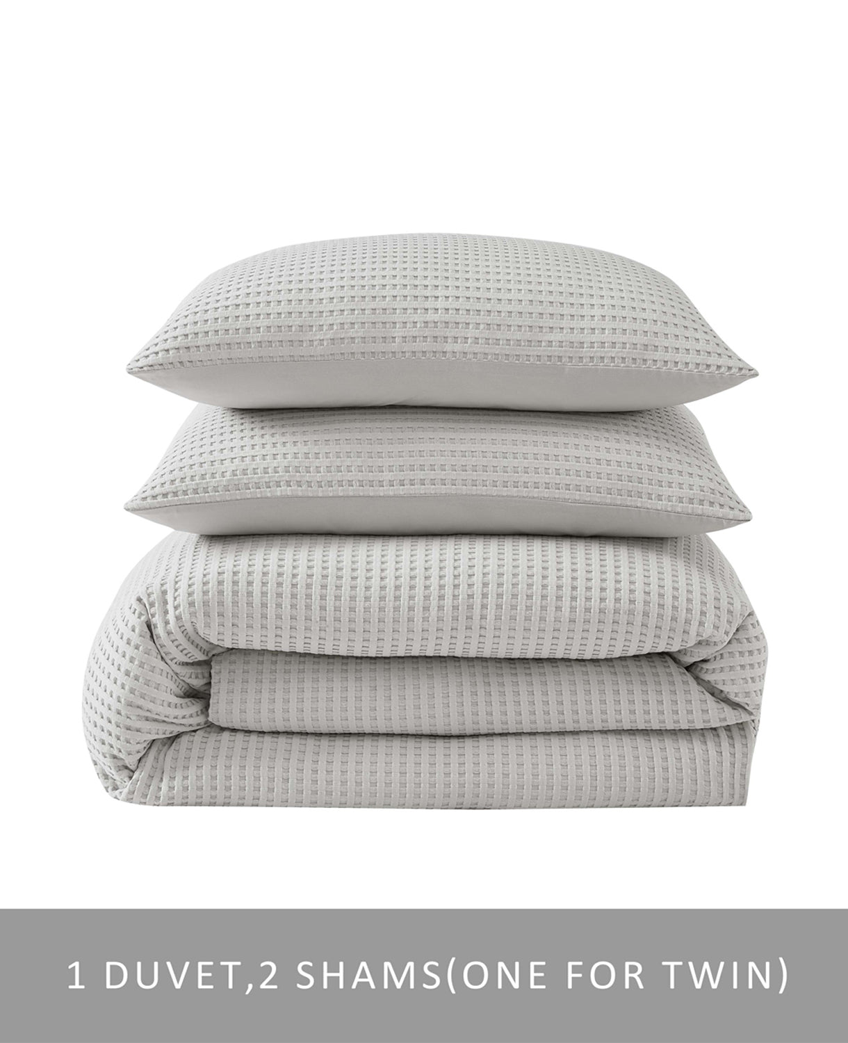 Kenneth Cole Reaction Home & Bedding Reversible Solid Grey Waffle Comforter Set copriletto grigio F/Q