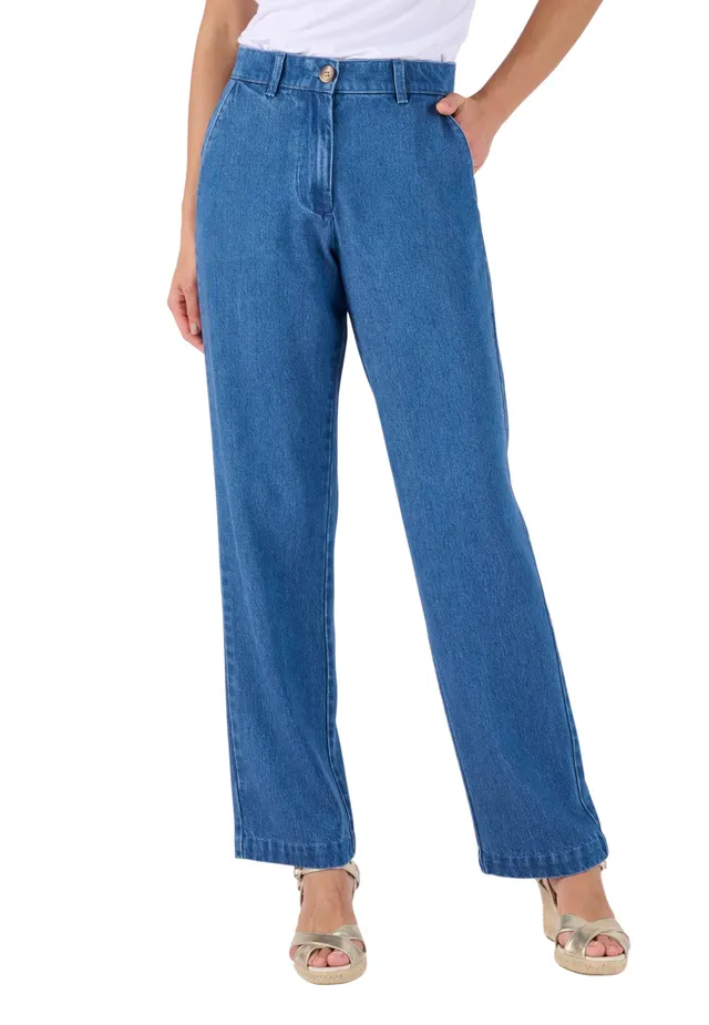 Damart Prêt-à-porter Pantaloni in misto fibra Lyocell Tencel(TM) da donna taglia 56 morbidi