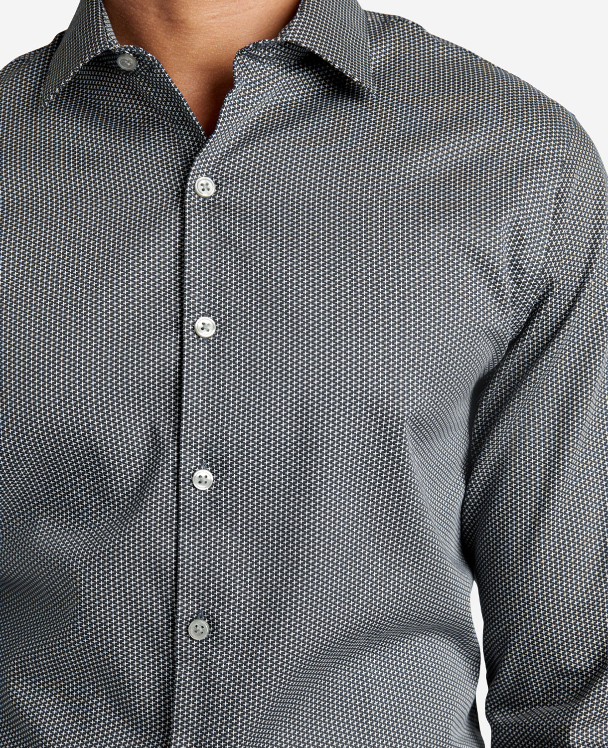Kenneth Cole Reaction Clothing Slim-Fit Button-Down Stretch Dress Shirt with TEK FIT camicia nera