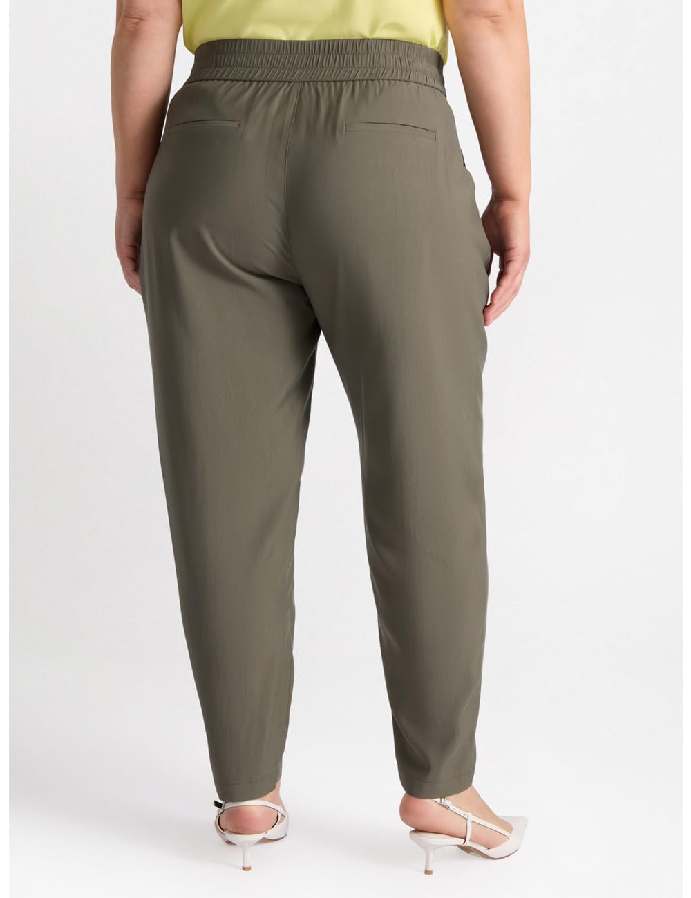 Fiorella Rubino Pantaloni Carrot Fit, taglie 46-48 Plus, tasche all’americana
