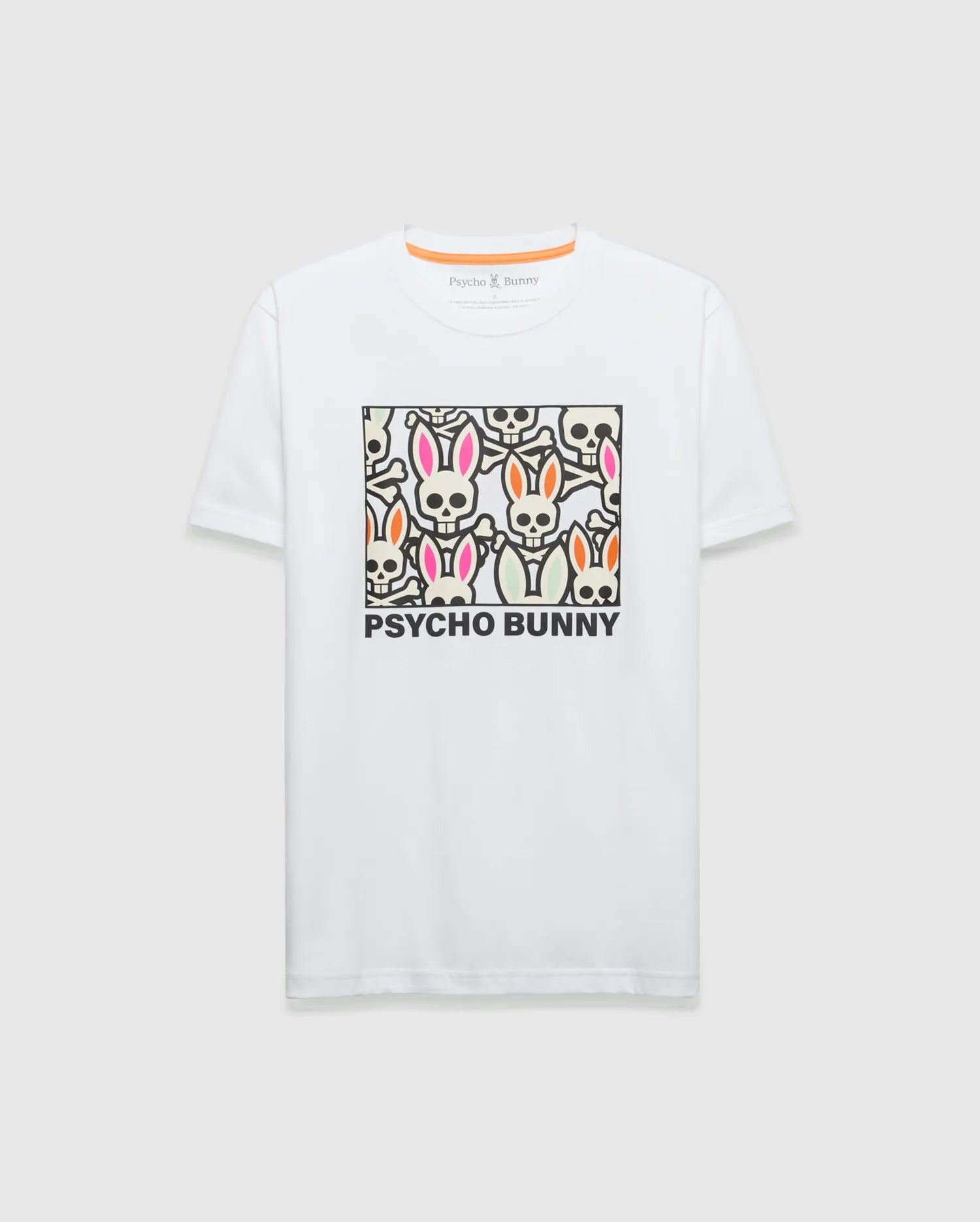 Psycho Bunny Men's Tees Byron Graphic Tee maglietta bianca cotone Pima