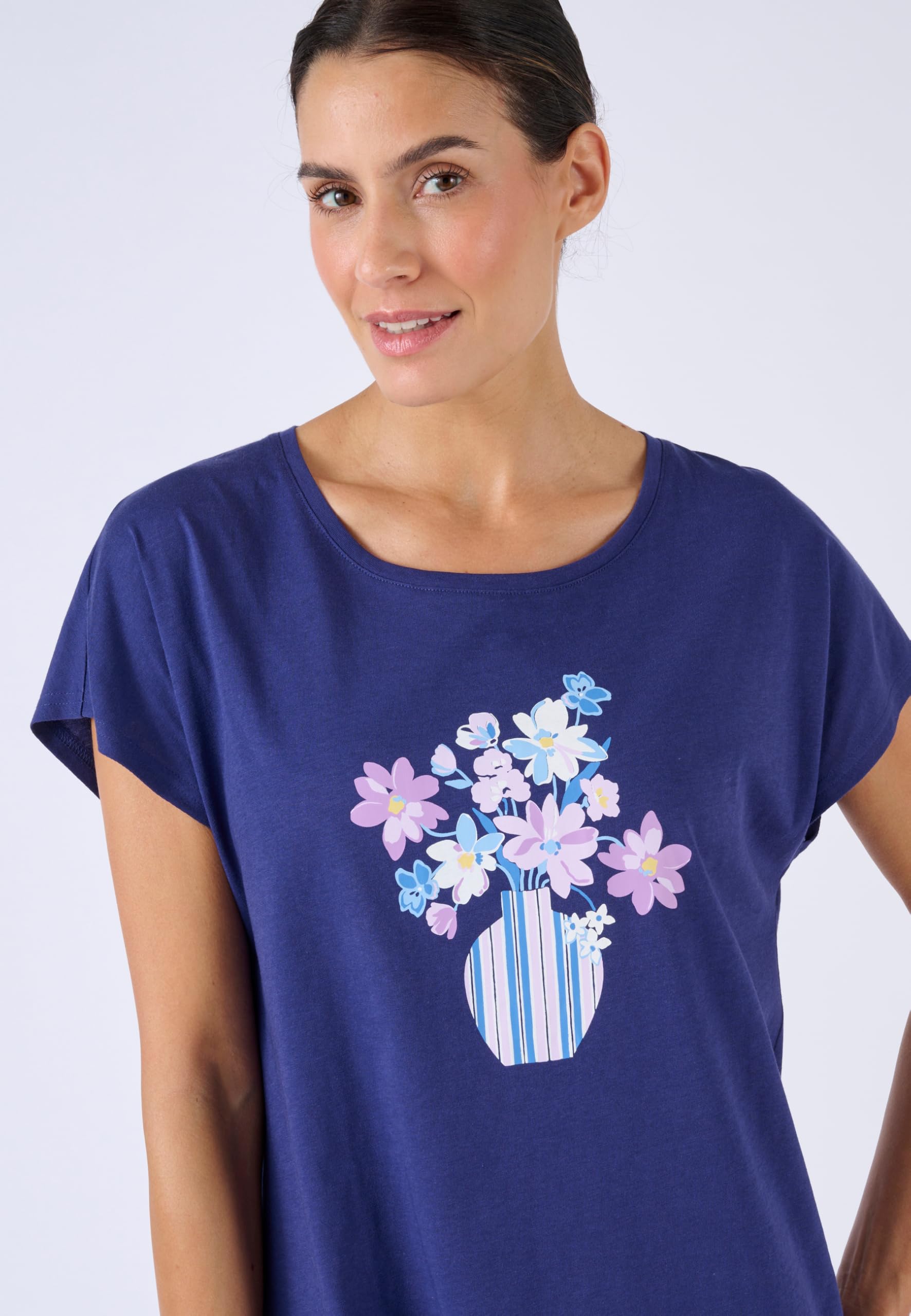 Damart Homewear Camicia da notte in puro cotone donna blu notte XS