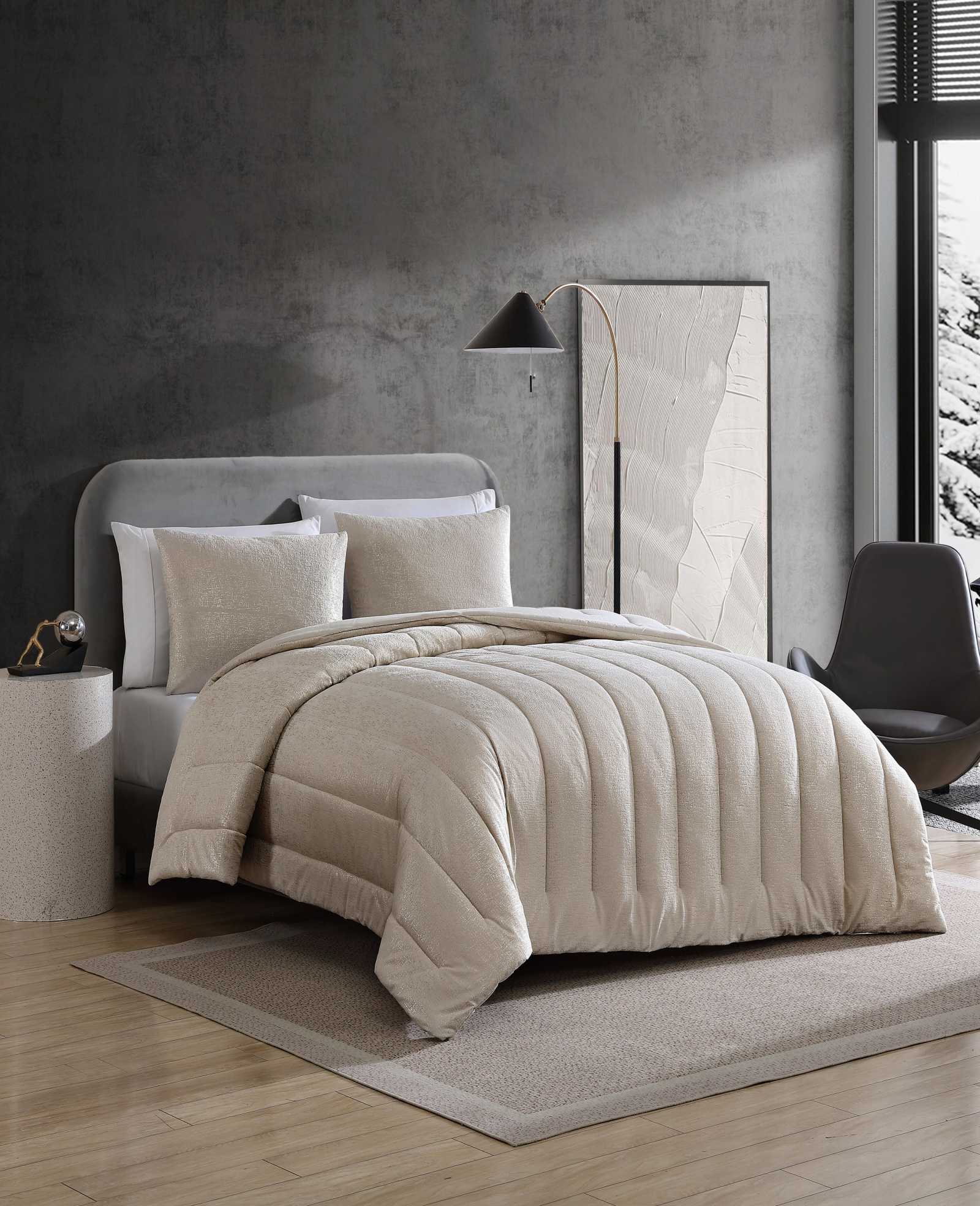 Kenneth Cole Reaction Home & Bedding Banks Natural comforter sham set avorio, Full/Queen