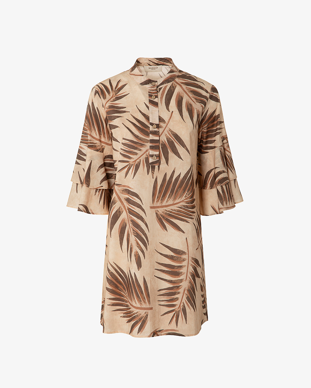 Markup Donna Vestiti Abito corto in popeline stampa foliage