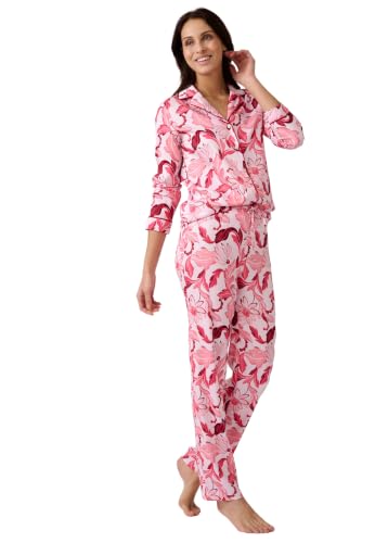 Damart Homewear Pigiama da donna XL blu fiorito in raso