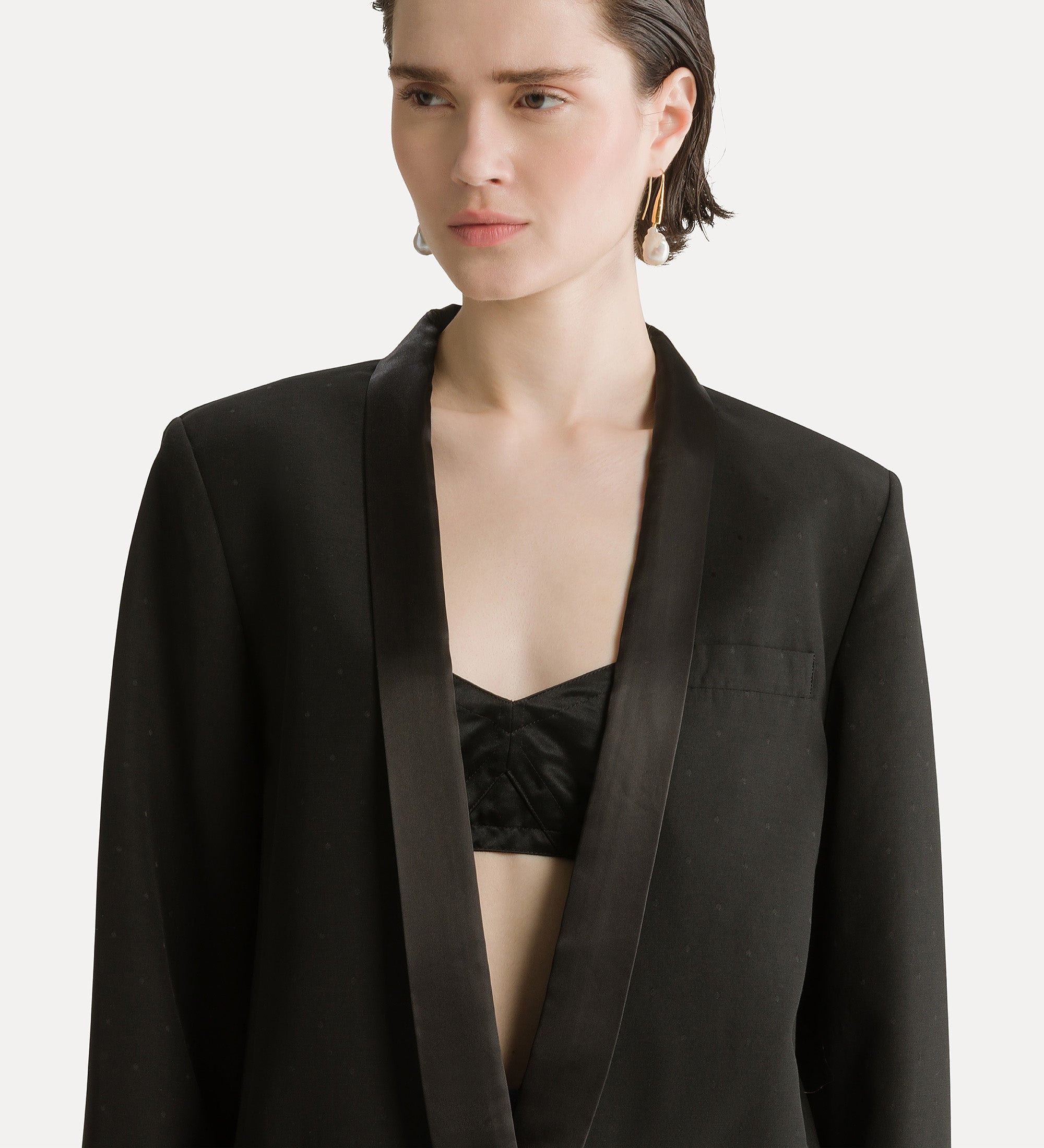 Forte giacche dinner jacket jacquard a pois nero