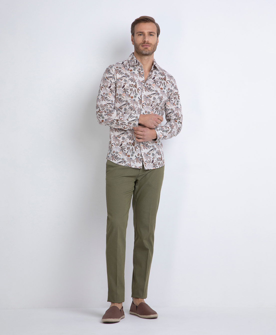 Markup Uomo Camicie Camicia righe e fiori camicia