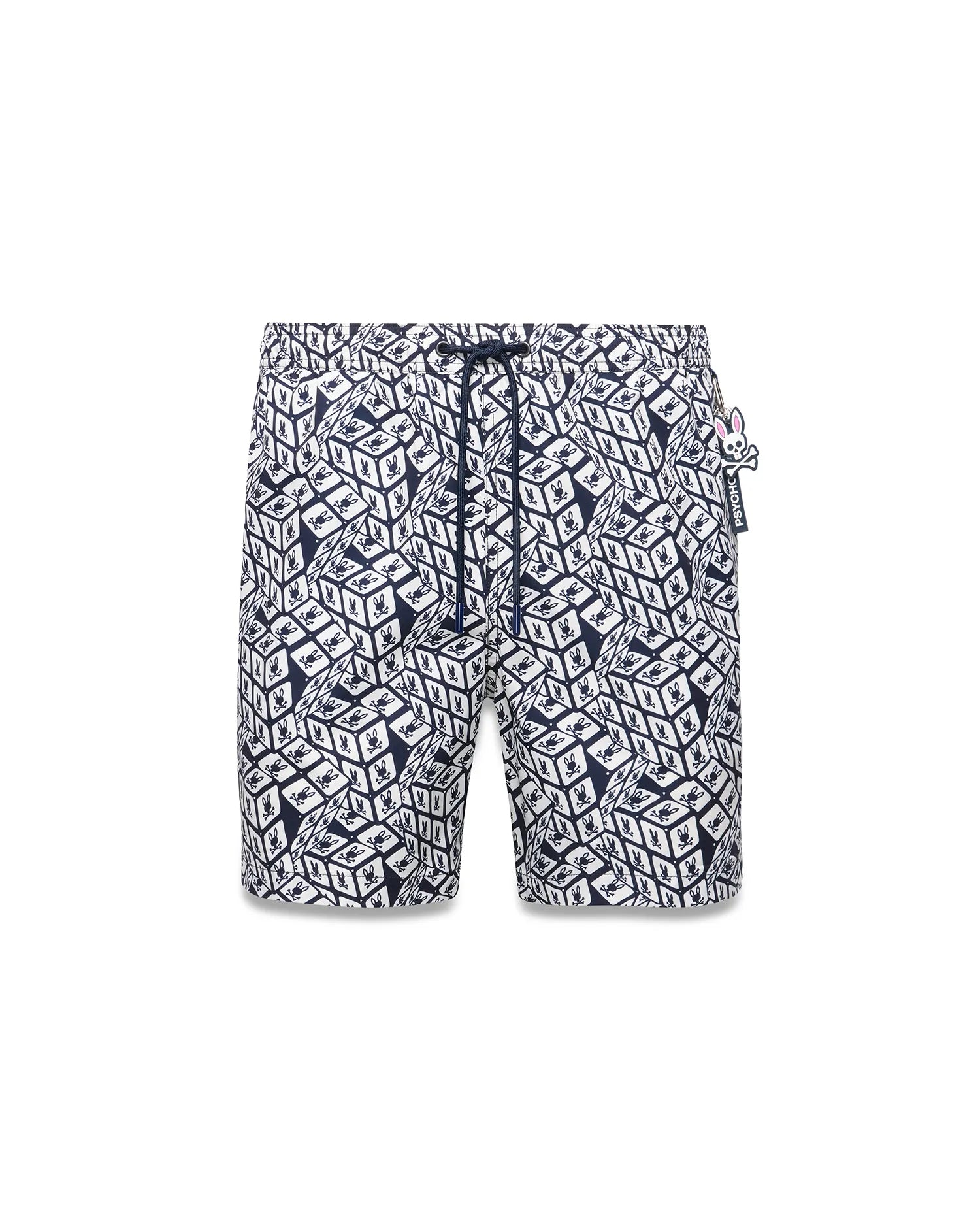 Psycho Bunny Men's Swimwear Eddy Graphic Swim Trunks costume blu 6 pollici