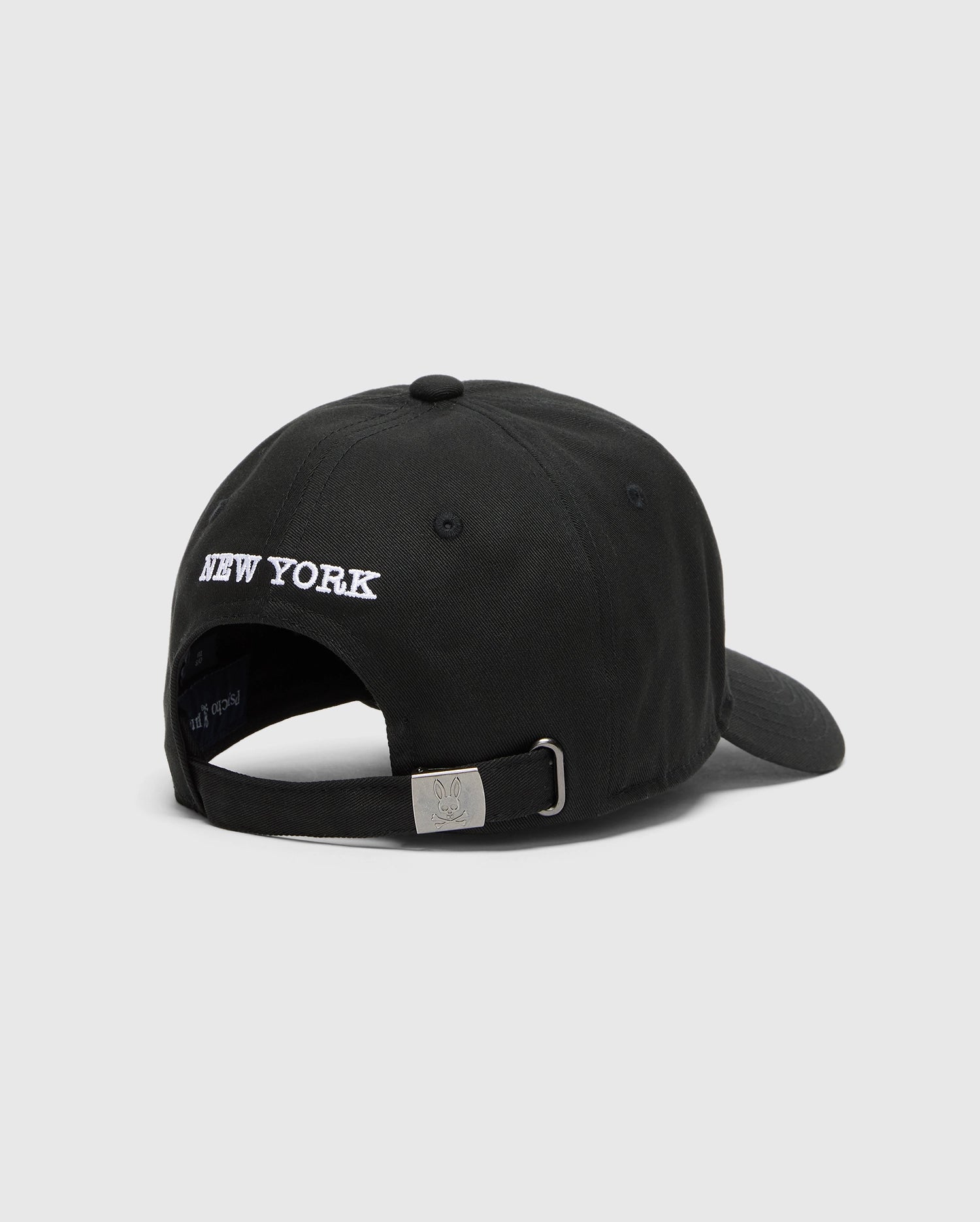 Psycho Bunny Accessories New York Baseball Cap cappellino nero cotone