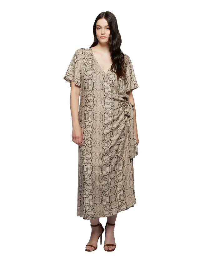 Fiorella Rubino Vestito Lungo Animalier vestito taglia 50 Plus lurex