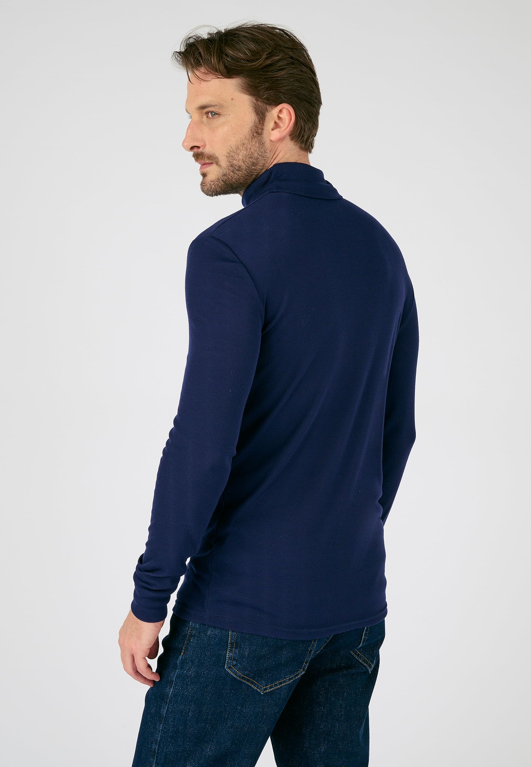 Damart Thermolactyl Maglietta a costina a maniche lunghe blu marino S