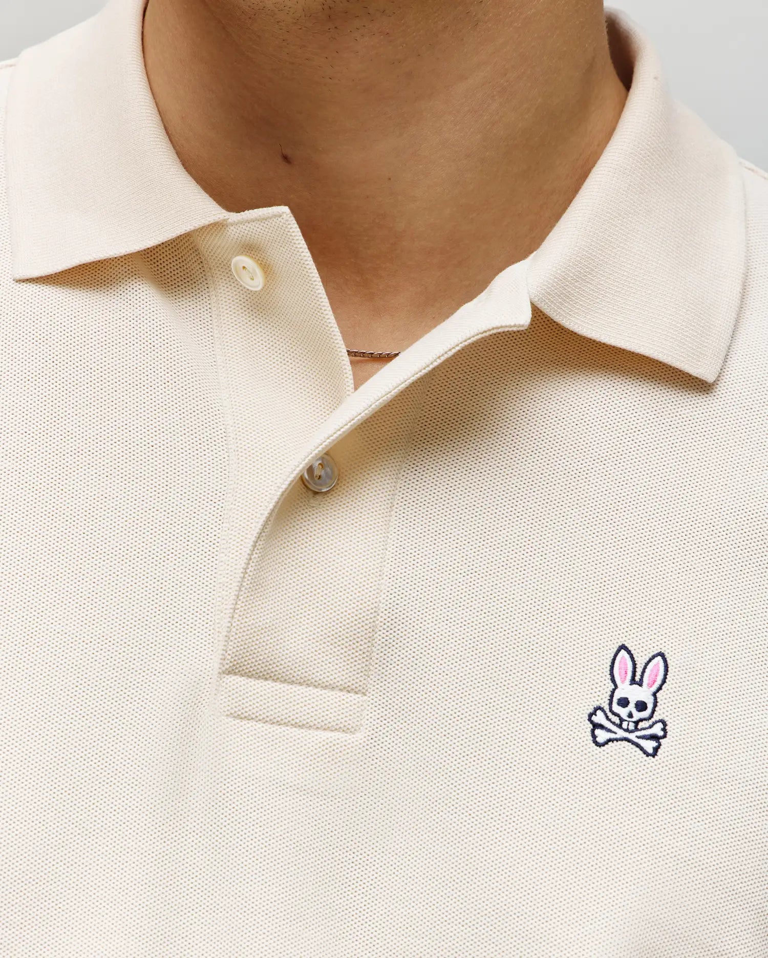 Psycho Bunny Men's Polos B6K001F200 polo White Cap Gray cotone Pima