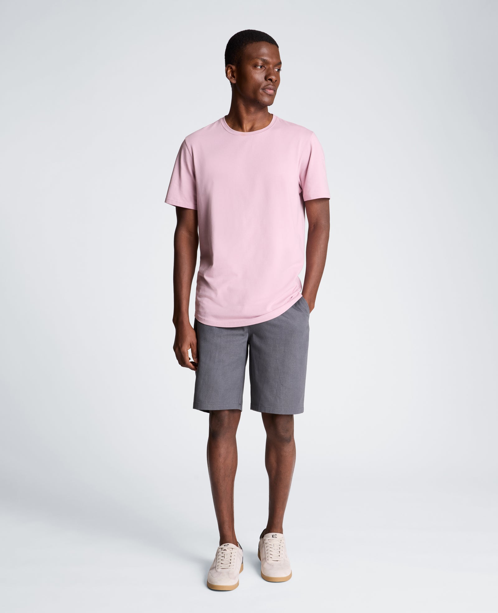 Kenneth Cole Reaction Clothing Performance Crew Neck T-Shirt maglietta girocollo mauve S-XXL stretch