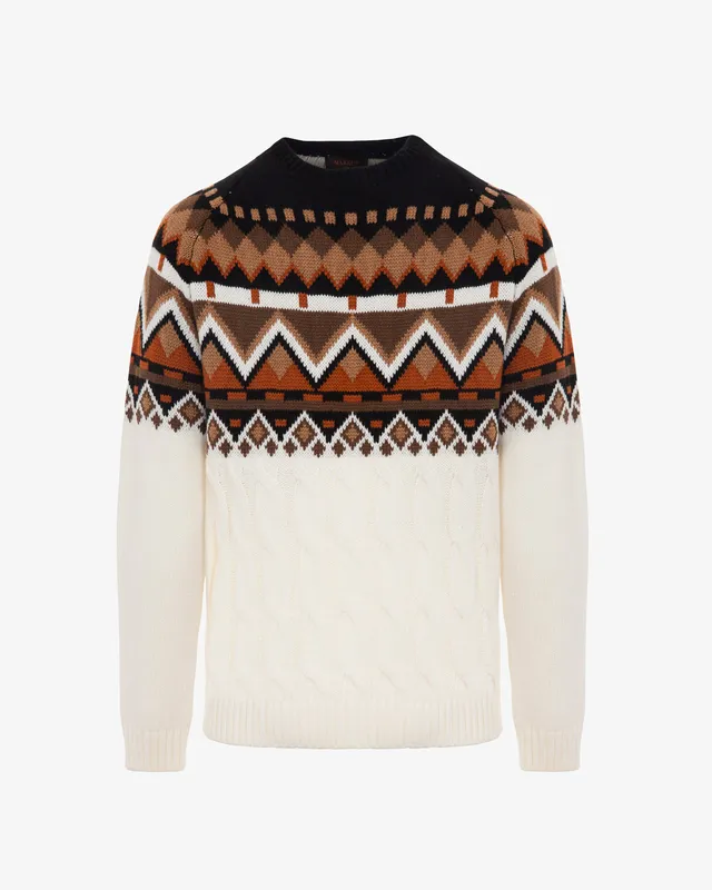 Markup Uomo Maglieria Girocollo jacquard a trecce maglione