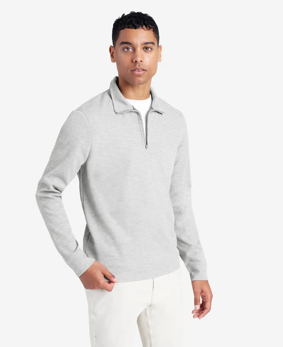 Kenneth Cole Reaction Sport Quarter-Zip Knit Pullover pullover grigio traspirante