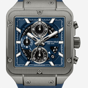 Kenneth Cole Reaction Watches Skeleton Automatic orologio blu in silicone