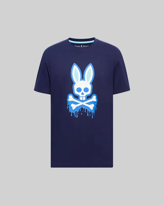Psycho Bunny Men's Tees Carl Graphic Tee MT0200251 T-shirt blu