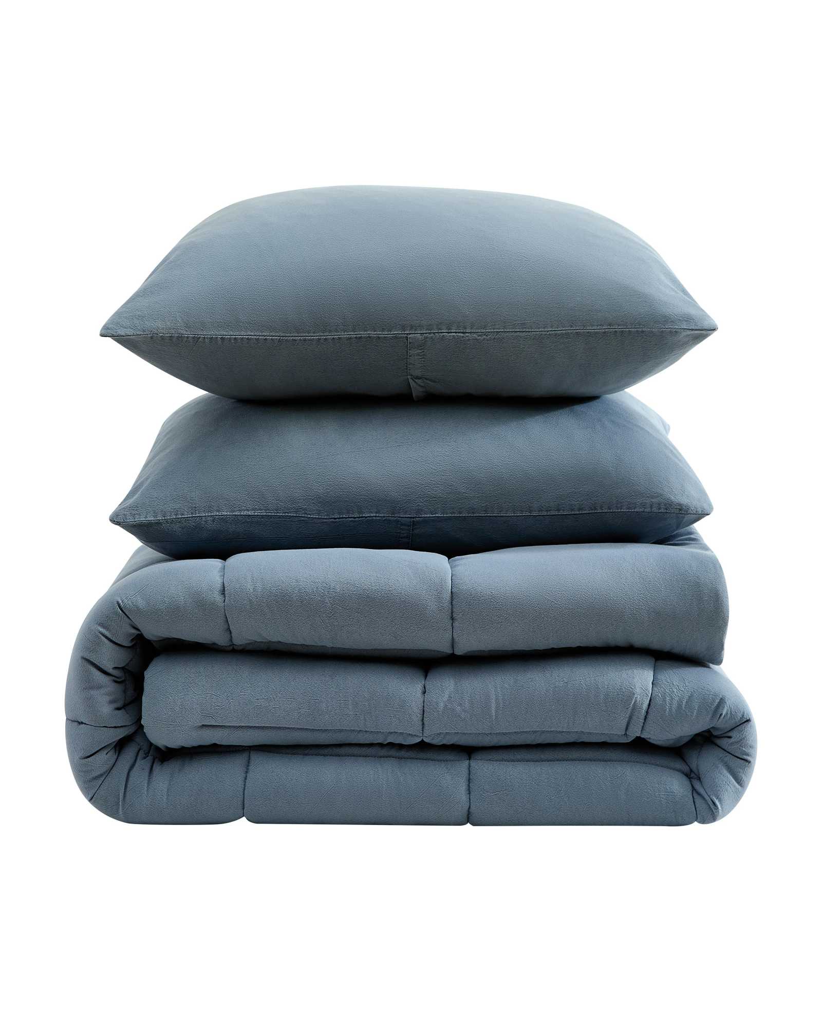 Kenneth Cole Reaction Home & Bedding Stonewashed Solid Comforter Set piumone blu Full/Queen, leggero