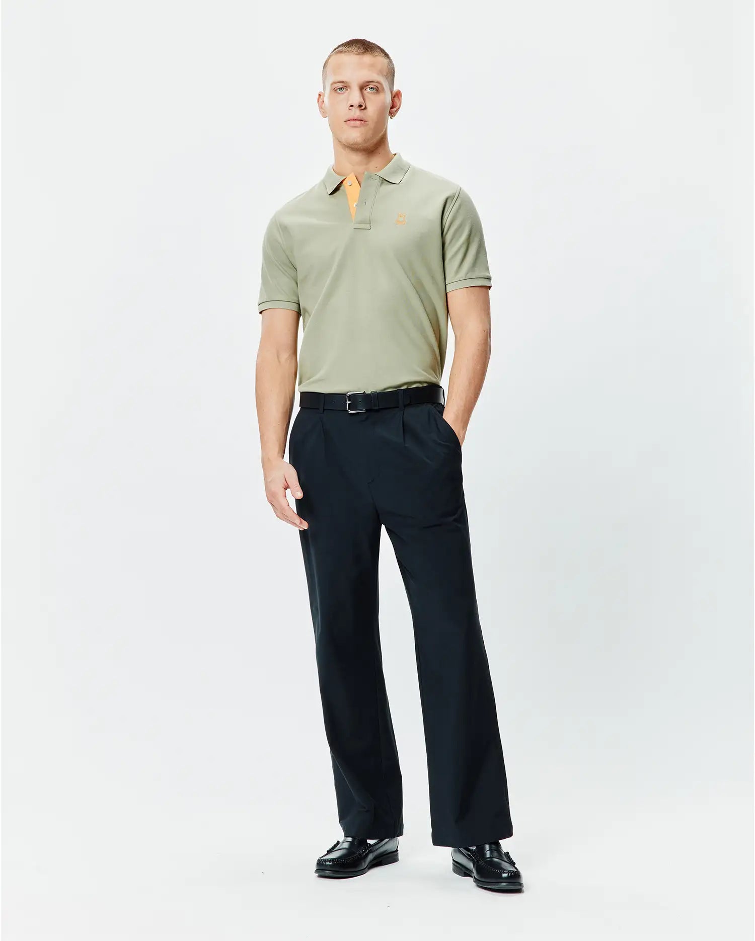 Psycho Bunny Men's Polos Blythe Pique Polo MT0100303 polo verde Seagrass in piqué