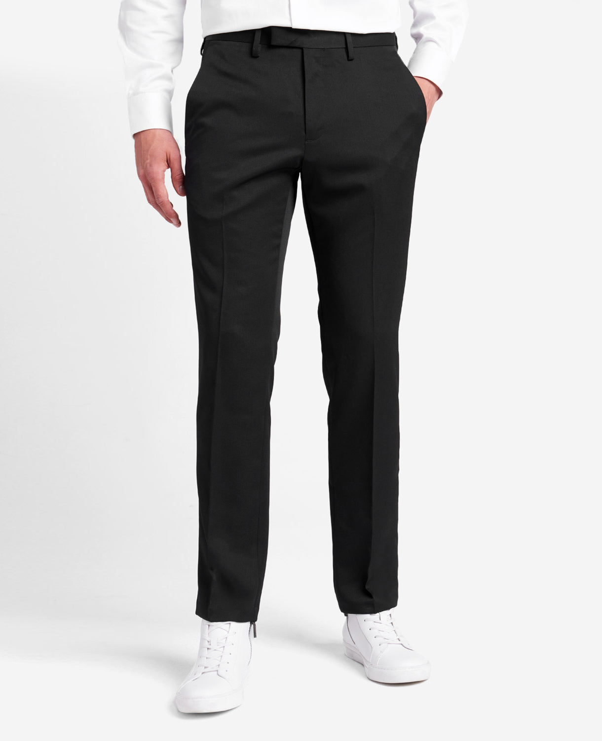 Kenneth Cole Reaction Urban Heather Slim-Fit Dress Pant pantaloni neri 29/30 traspiranti