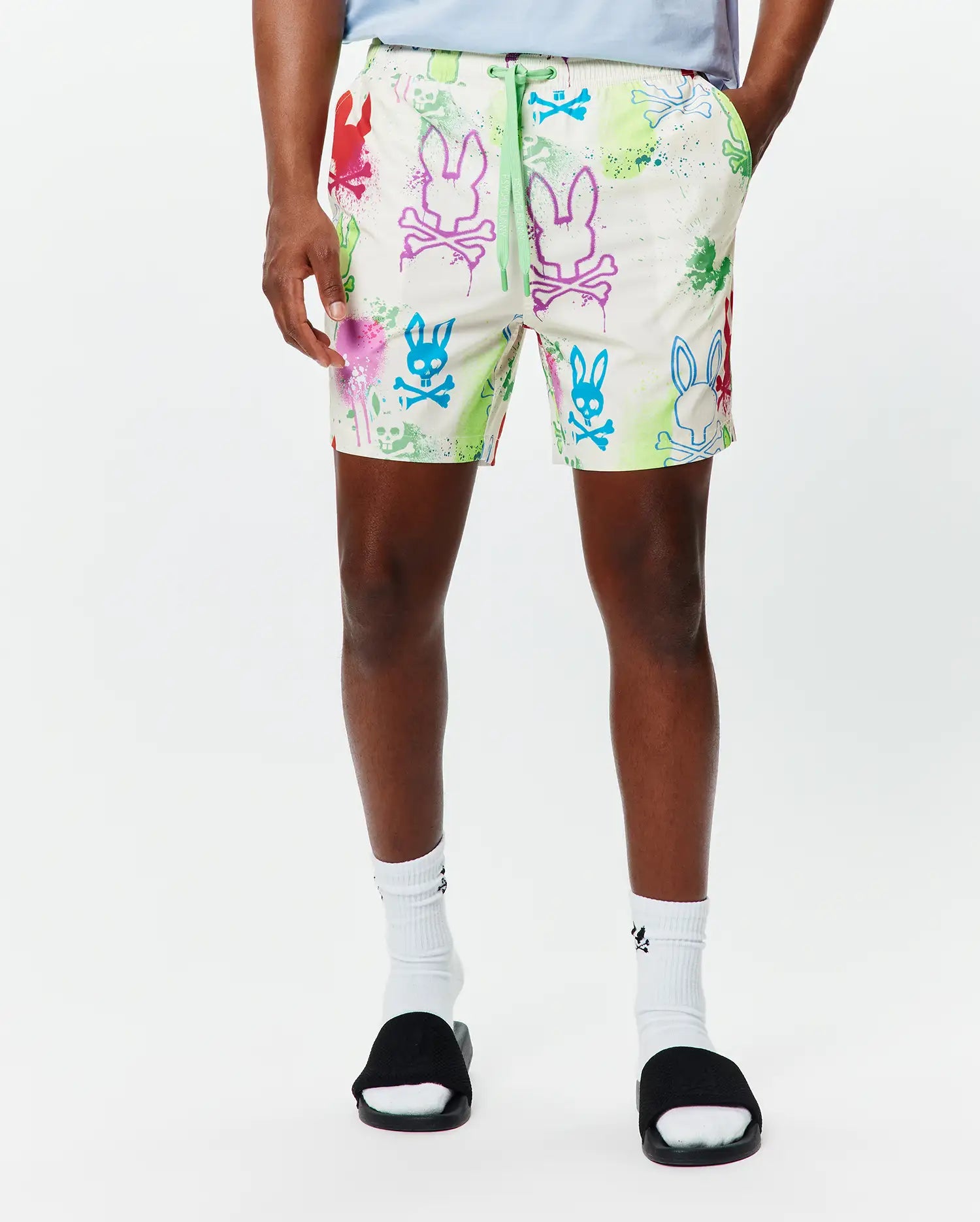 Psycho Bunny Men's Swimwear QUINTIN MB1000091 costume da bagno bianco