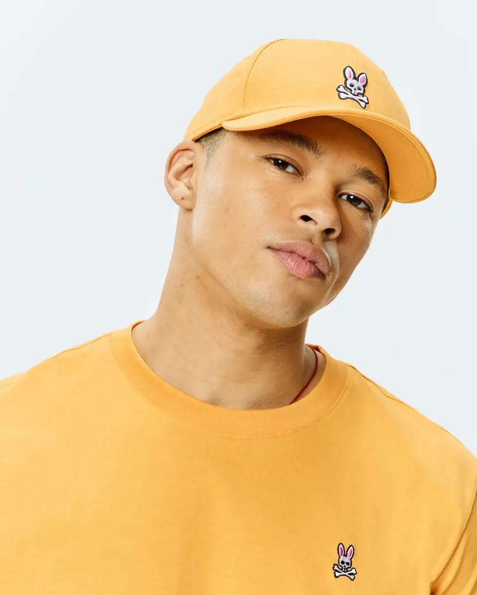 Psycho Bunny Accessories Classic Baseball Cap cappellino giallo regolabile