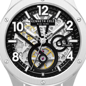 Kenneth Cole Reaction Watches Skeleton Automatic orologio argento 5ATM