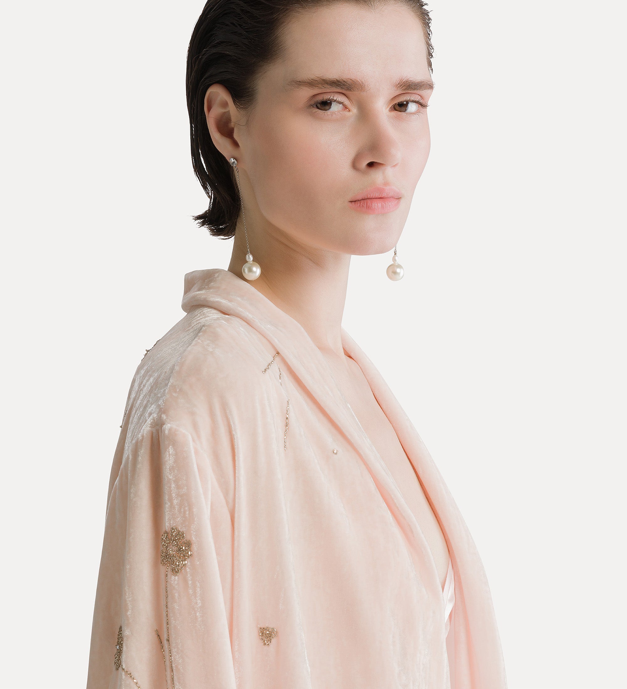 Forte capispalla e kimono “Fleurs d’Orient” Velvet Kimono kimono loto