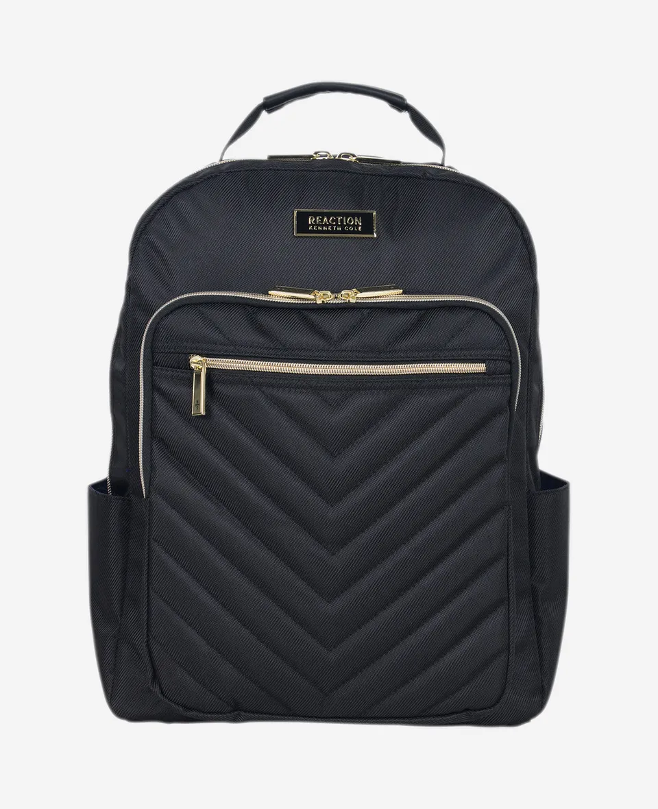 Kenneth Cole Reaction Luggage Chelsea 15.6-Inch Chevron Quilted Computer Backpack zaino nero 15 pollici