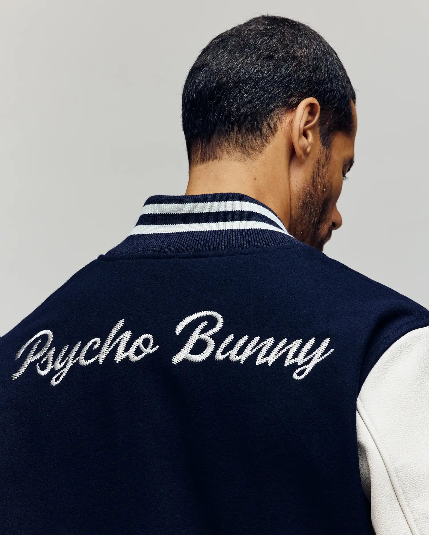 Psycho Bunny Jackets Jacob Leather Bomber giacca blu