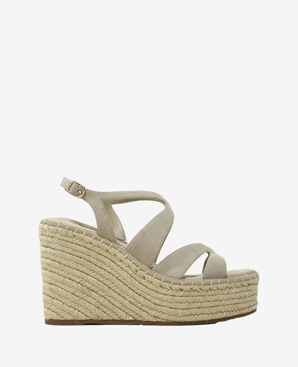Kenneth Cole Reaction Shoes Solace Platform sandali zeppa beige suede