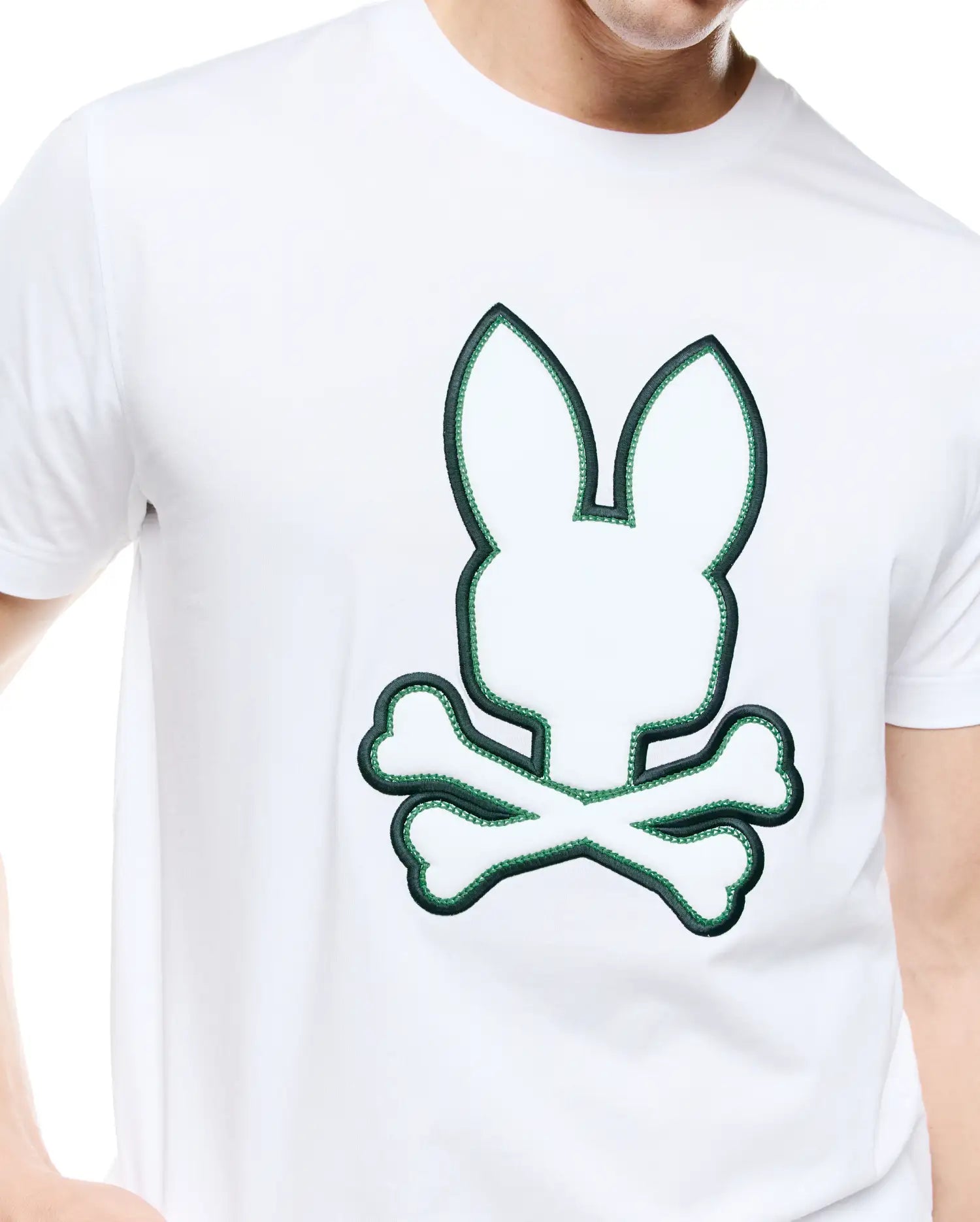 Psycho Bunny Men's Tees Bruno Graphic Tee maglietta bianca 100, cotone