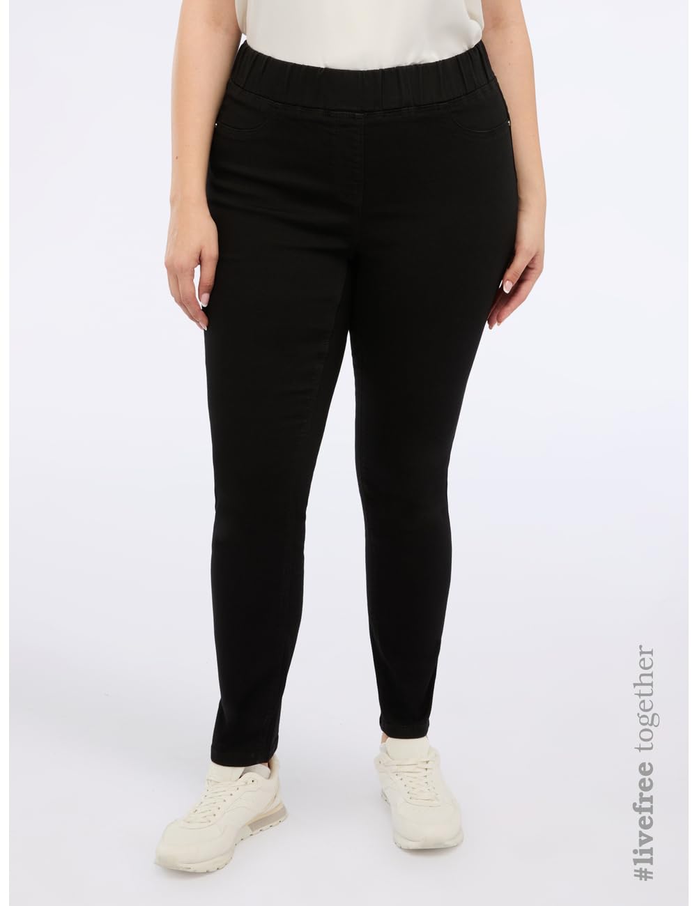 Fiorella Rubino Jeans Jeggings Total Black 46 Plus e 48 Plus