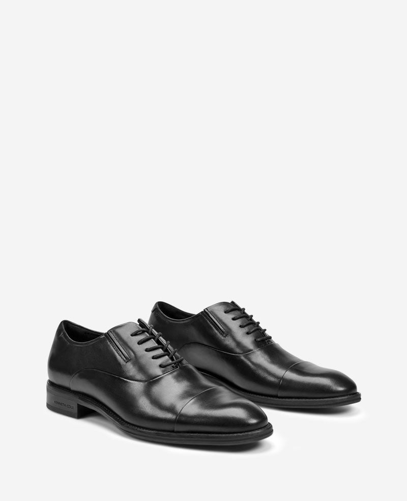 Kenneth Cole Reaction Tully Cap Toe Oxford uomo nere in pelle, pianta larga