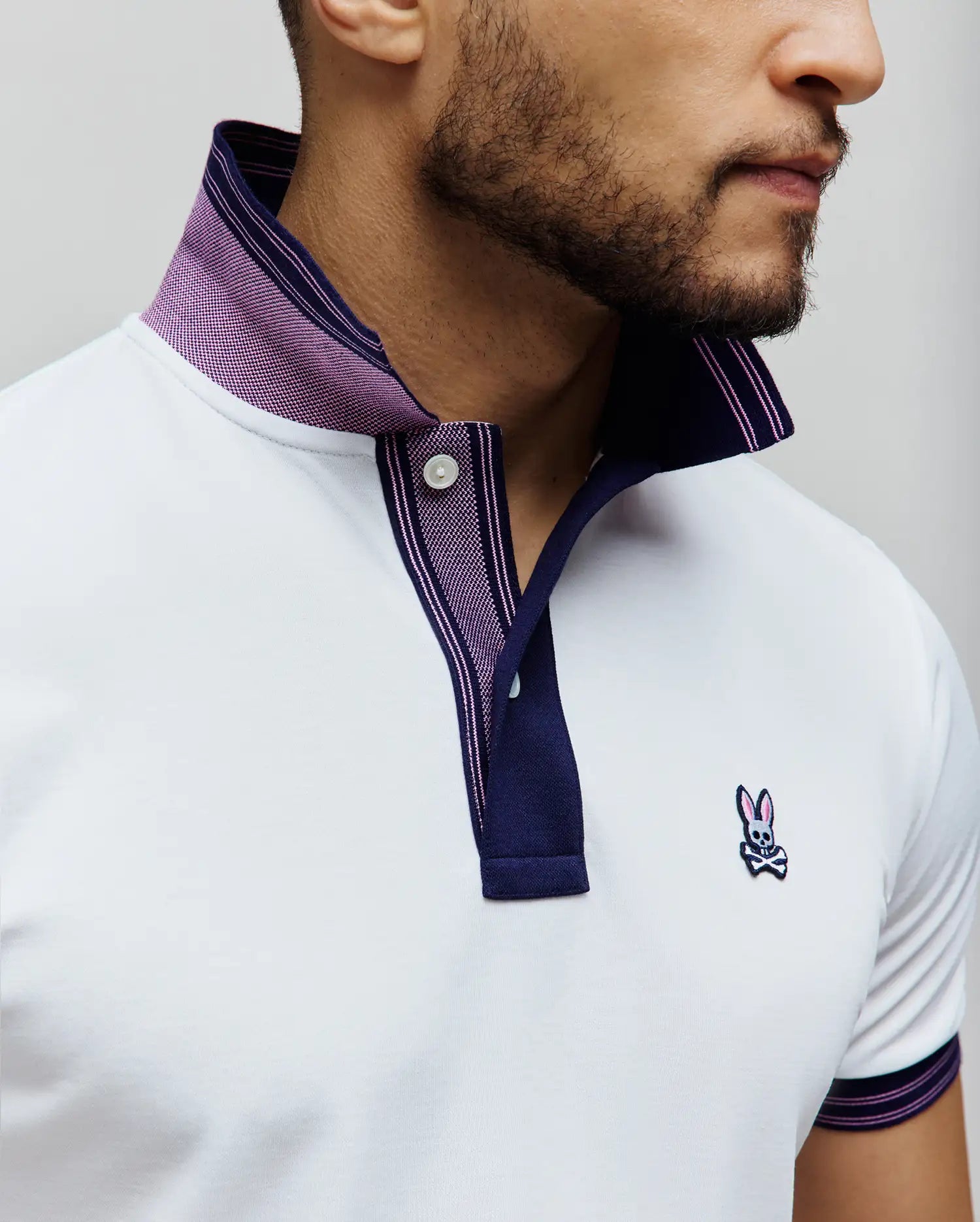 Psycho Bunny Men's Polos Kenyon Performance Pique Polo polo bianca 100 White