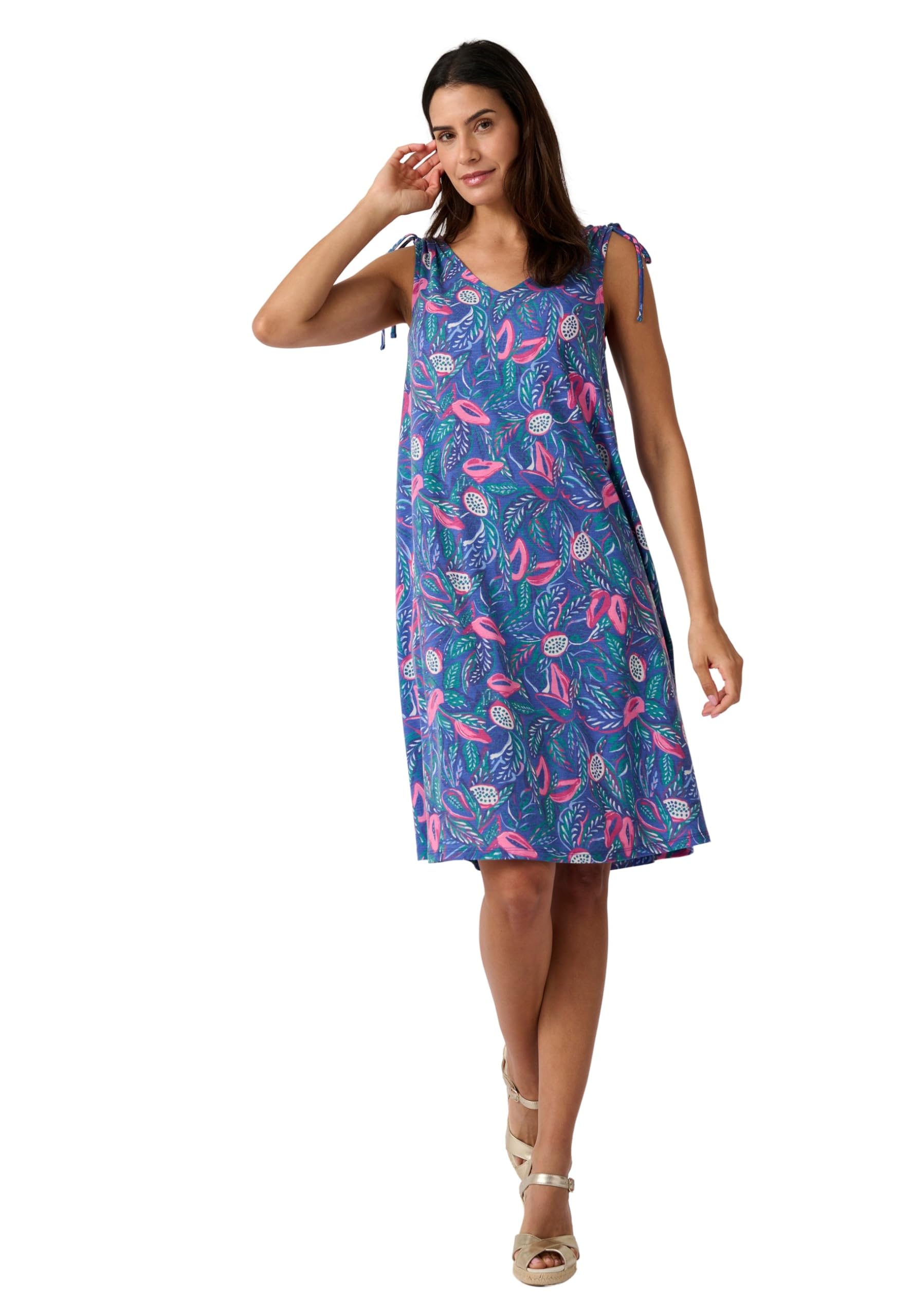 Damart Climatyl Abito svasato in maglia Blu Tropicale 38-44 fresco