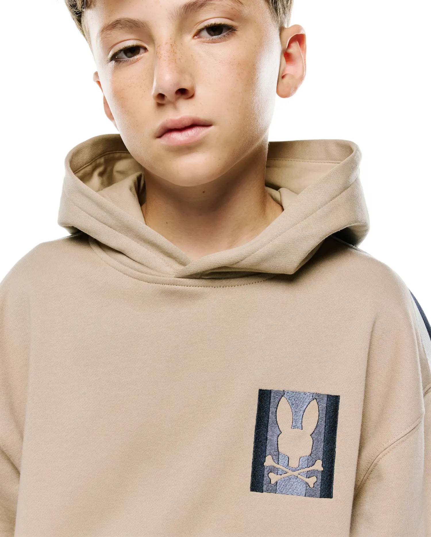 Psycho Bunny Ty French Terry Hoodie KT0500096 felpa bambini beige
