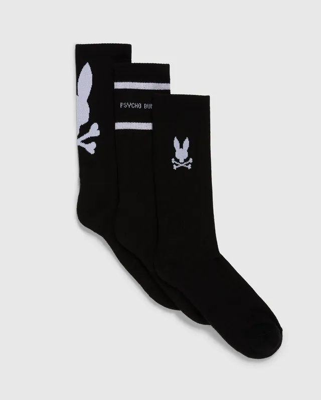 Psycho Bunny Accessories Mens 3 Pack Sport Sock B6F997D200 calze nere 3 paia