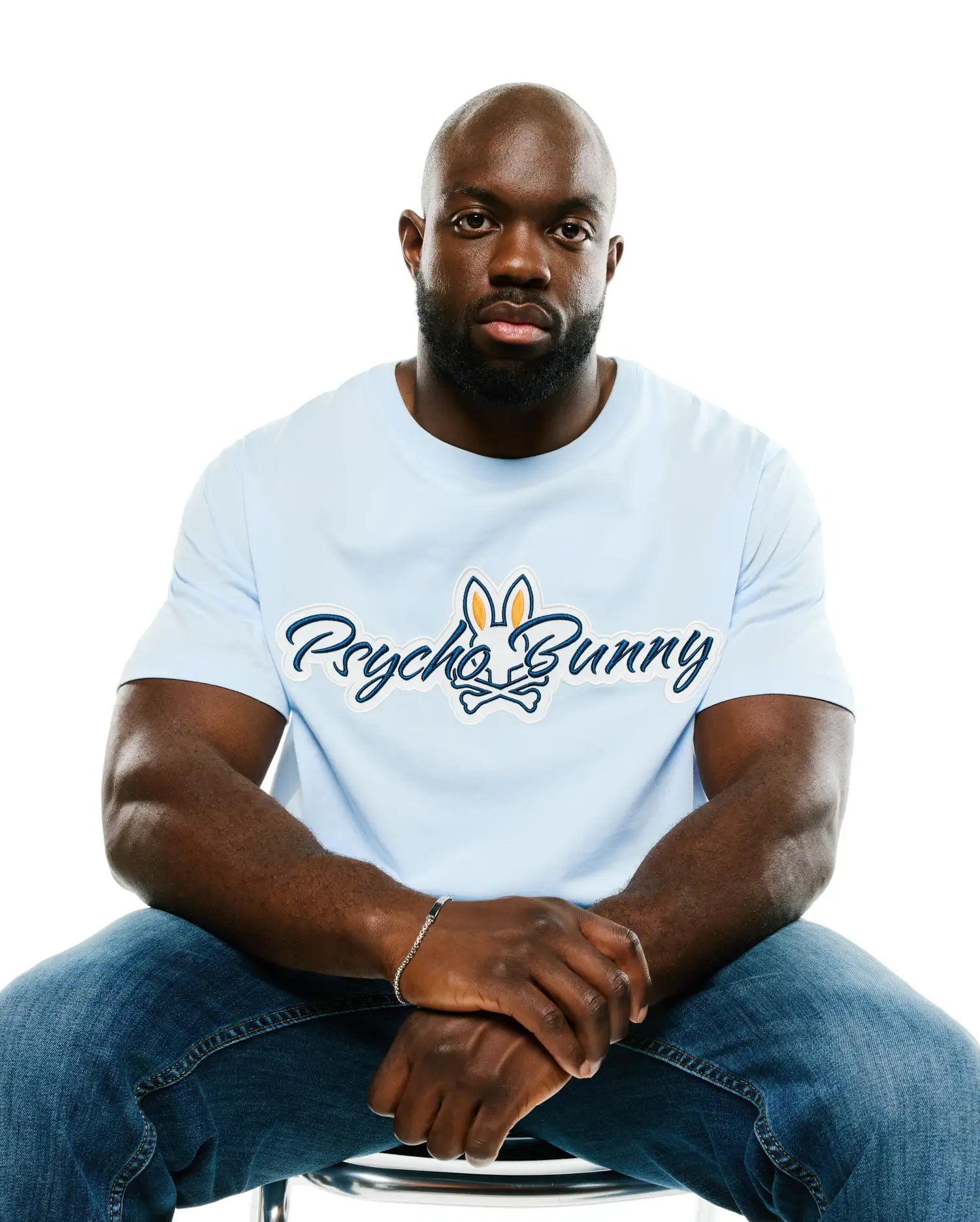 Psycho Bunny Big & Tall Jaydon Graphic Tee t-shirt Skyway in cotone Pima