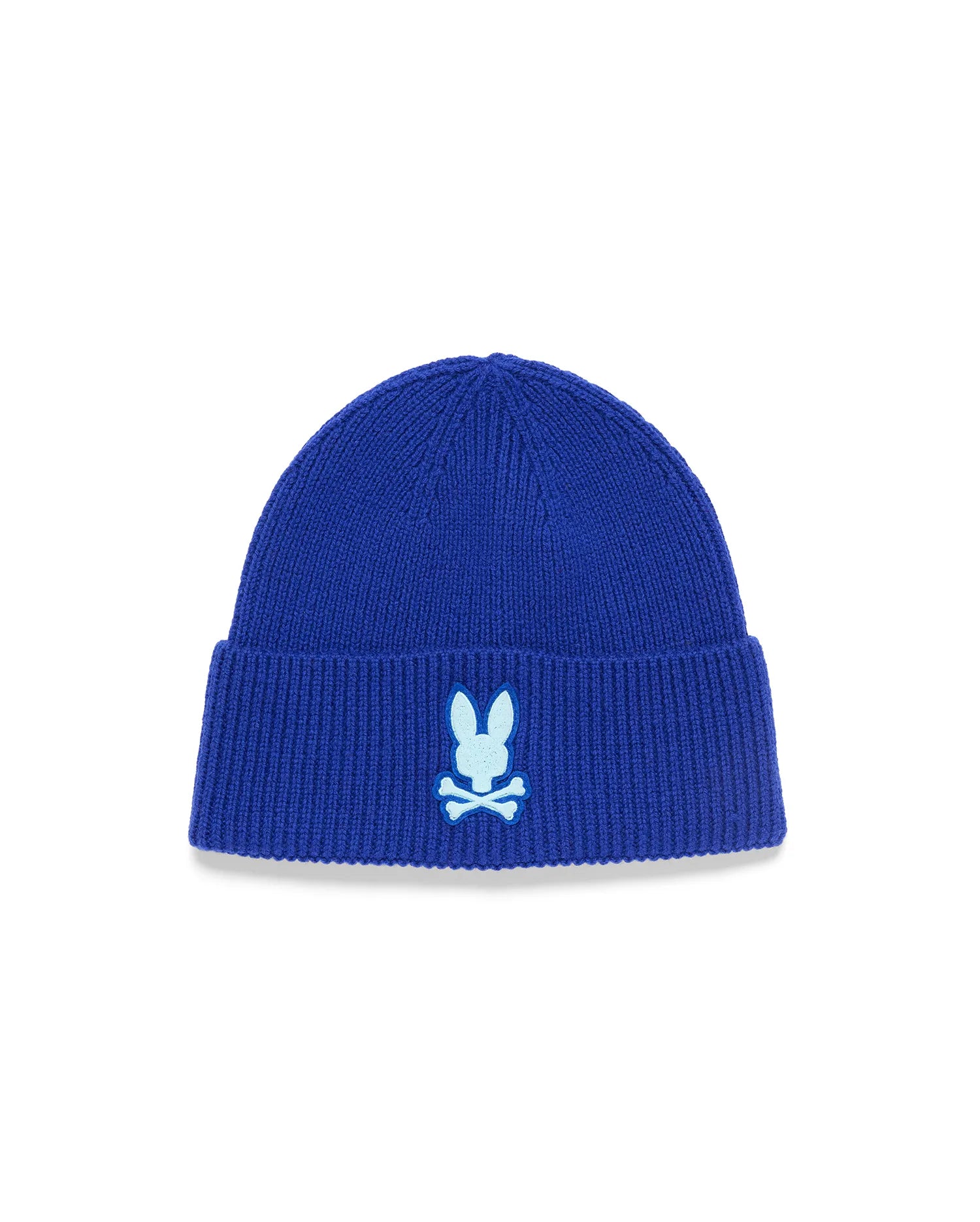 Psycho Bunny Accessories Leighton Merino Beanie berretto blu 456 in lana merino