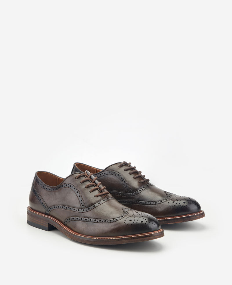 Kenneth Cole Reaction Shoes REACTION Lance Wingtip Brogue Oxford scarpe Dark Brown