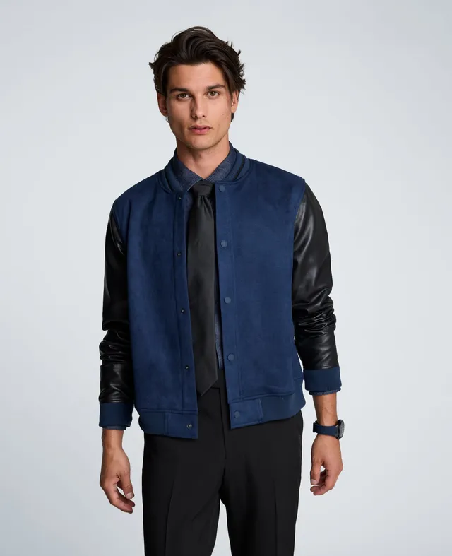 Kenneth Cole Reaction Clothing Varsity Bomber Jacket giacca bomber blu navy S