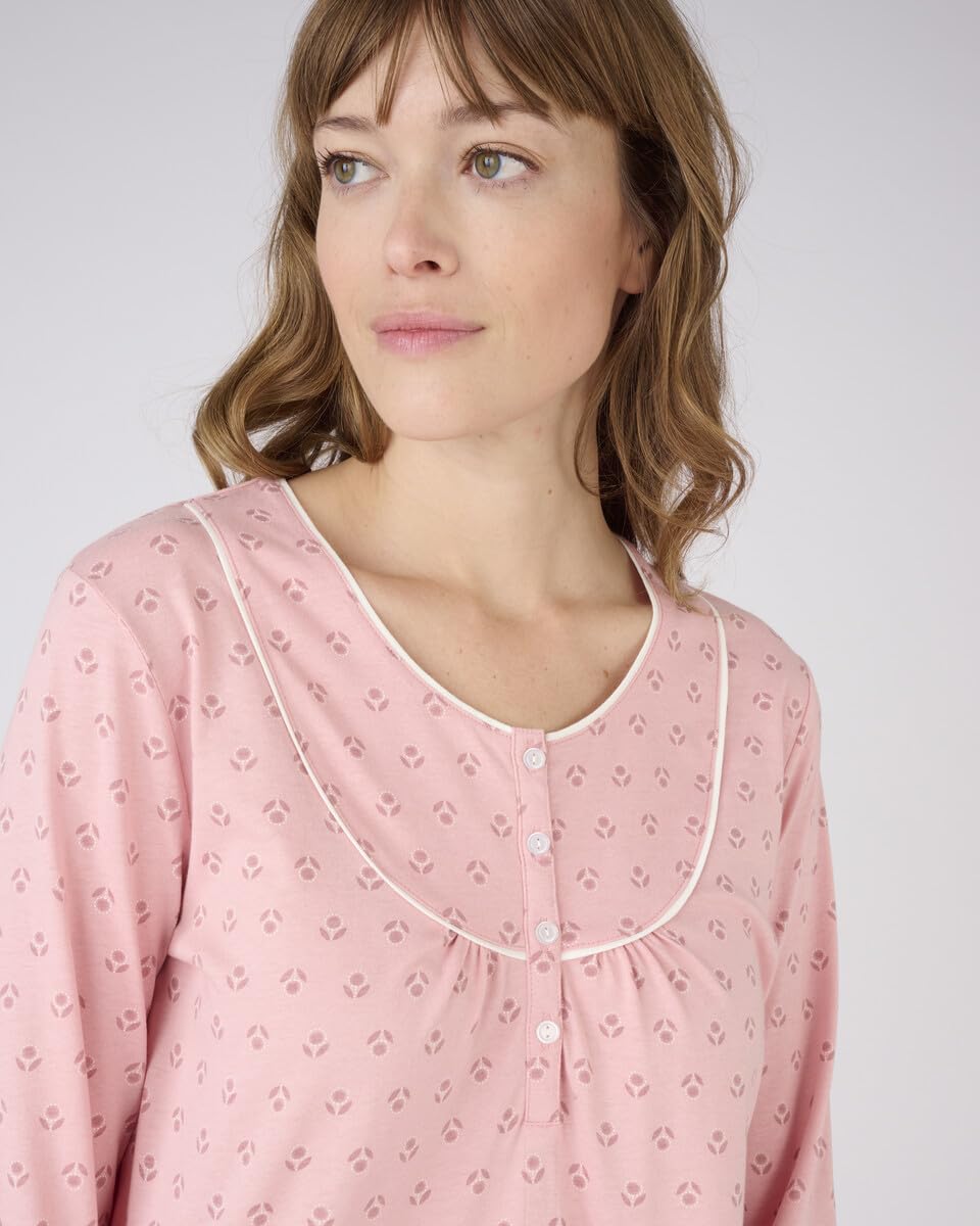 Damart Homewear camicia da notte donna rosa confezione 2 in cotone