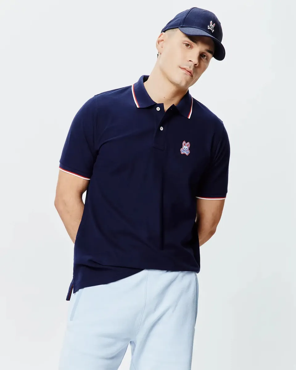 Psycho Bunny John Pique Polo polo blu XXS-XXXL elasticizzata
